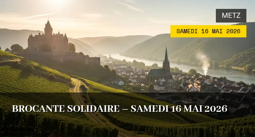 Affiche de l'événement : Brocante Solidaire – Samedi 16 Mai 2026
