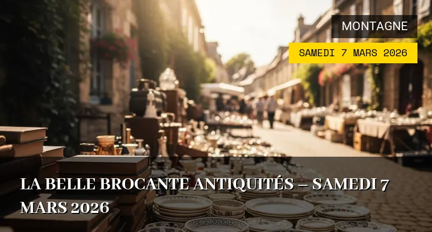 Affiche de l'événement : La Belle Brocante Antiquités – Samedi 7 Mars 2026