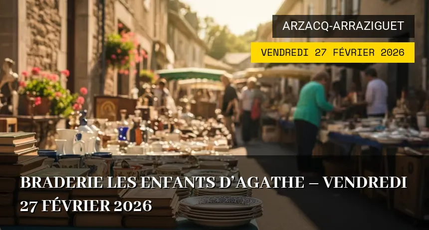 Affiche de l'événement : Braderie Les Enfants d&rsquo;Agathe – Vendredi 27 Février 2026