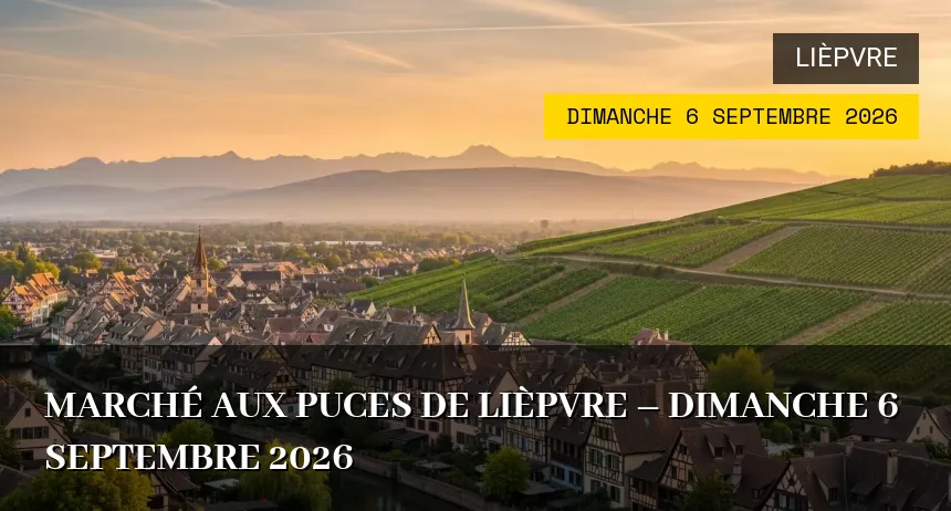 Affiche de l'événement : Marché aux puces de Lièpvre – Dimanche 6 Septembre 2026