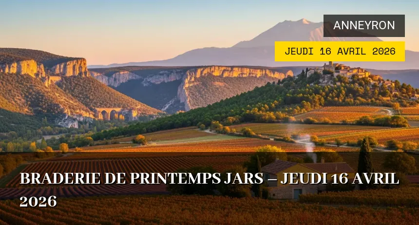 Affiche de l'événement : Braderie de printemps Jars – Jeudi 16 Avril 2026