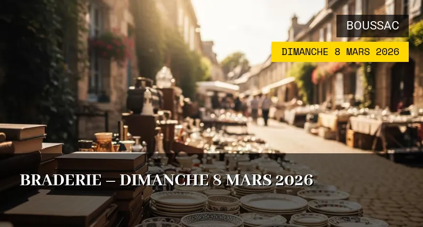 Affiche de l'événement : Braderie – Dimanche 8 Mars 2026