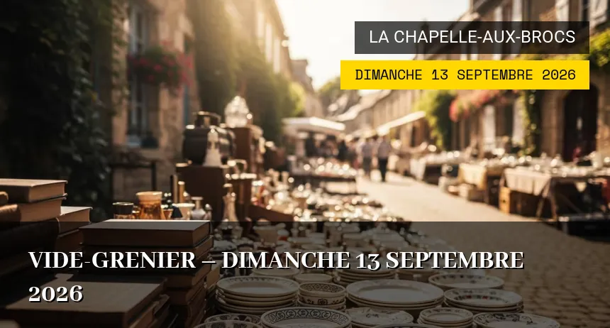 Affiche de l'événement : Vide-grenier – Dimanche 13 Septembre 2026