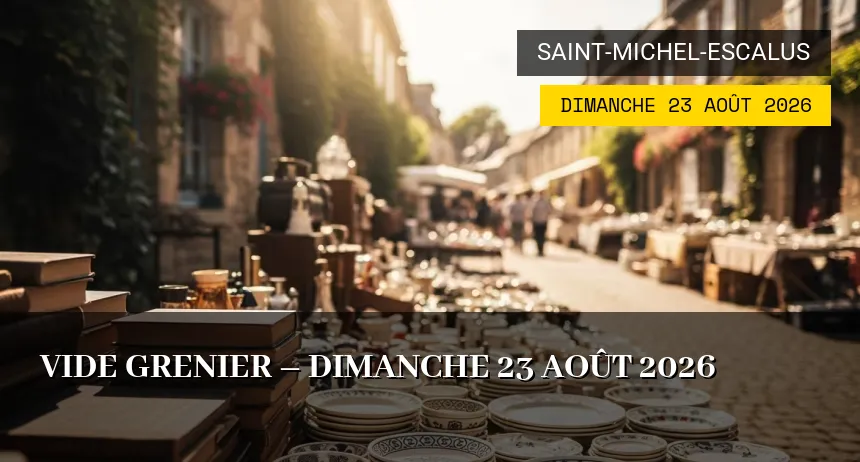 Affiche de l'événement : Vide grenier – Dimanche 23 Août 2026