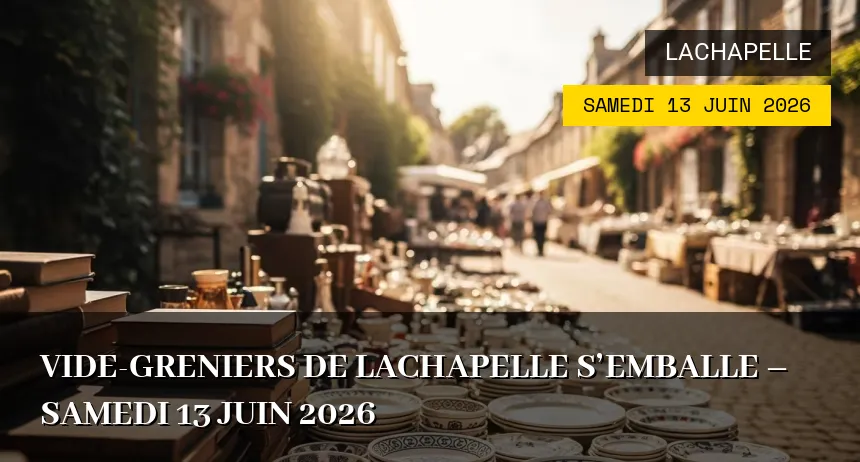 Affiche de l'événement : Vide-greniers de Lachapelle s’emballe – Samedi 13 Juin 2026