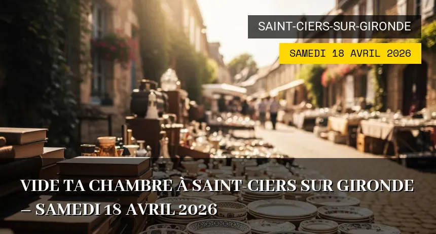Affiche de l'événement : Vide ta chambre à Saint-Ciers sur Gironde – Samedi 18 Avril 2026