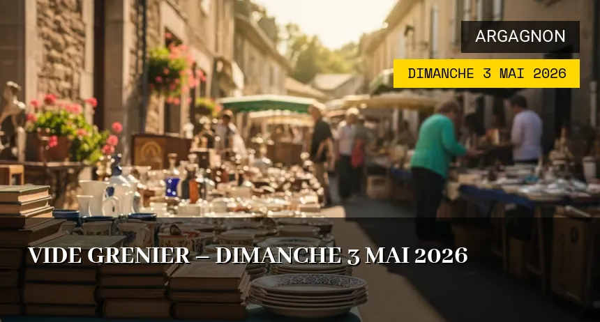Affiche de l'événement : Vide grenier – Dimanche 3 Mai 2026