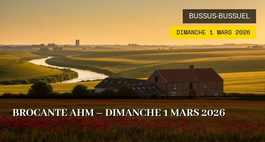 Affiche de l'événement : Brocante AHM – Dimanche 1 Mars 2026