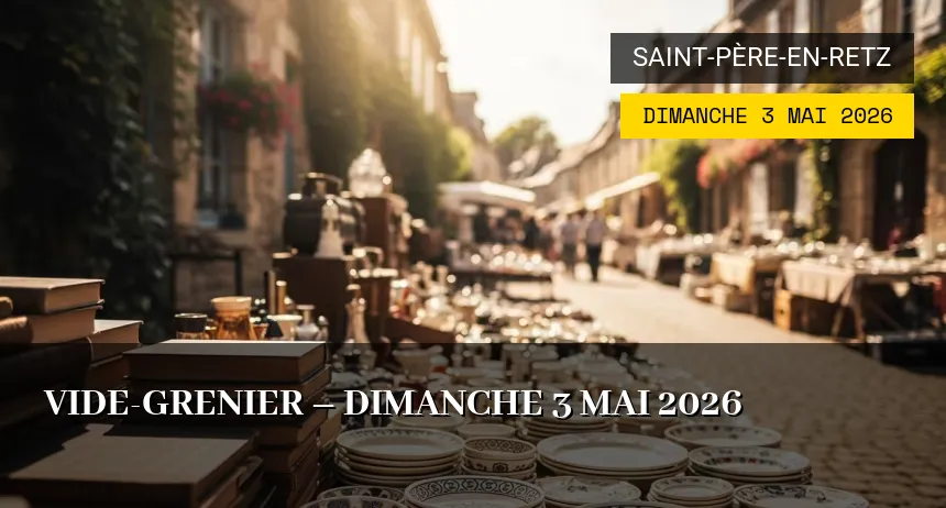 Affiche de l'événement : VIDE-GRENIER – Dimanche 3 Mai 2026