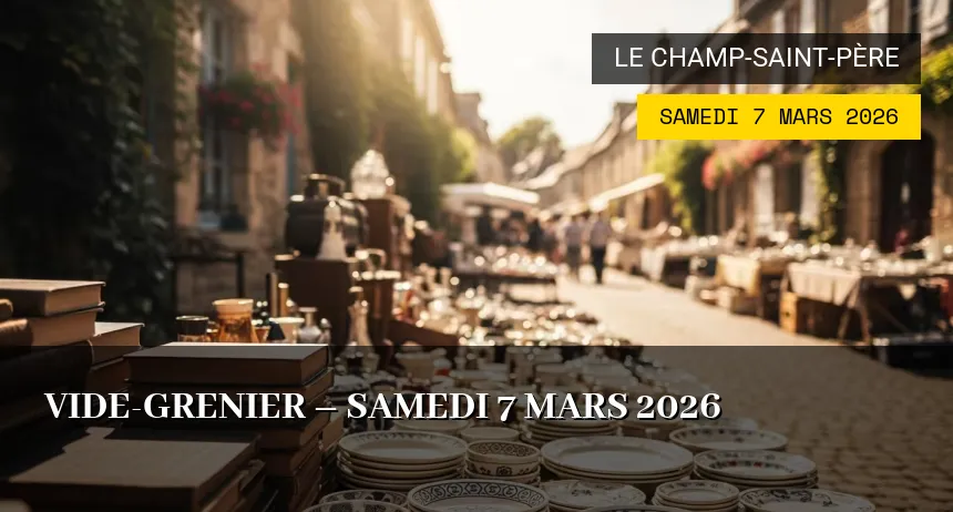 Affiche de l'événement : Vide-Grenier – Samedi 7 Mars 2026