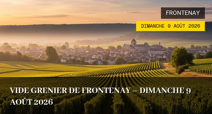 Affiche de l'événement : VIDE GRENIER DE FRONTENAY – Dimanche 9 Août 2026