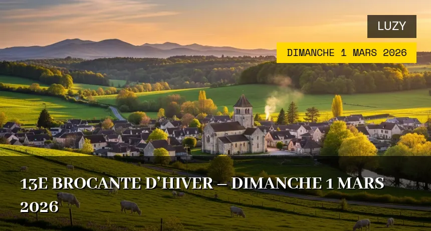 Affiche de l'événement : 13e Brocante d&rsquo;hiver – Dimanche 1 Mars 2026