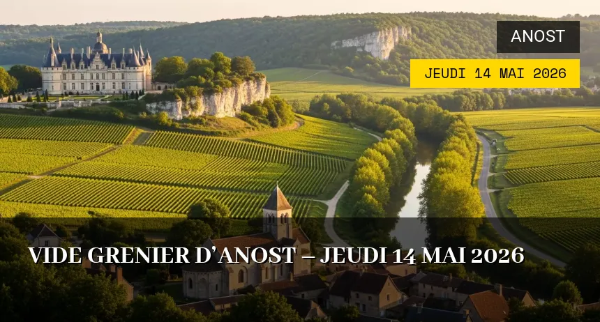 Affiche de l'événement : VIDE GRENIER D&rsquo;ANOST – Jeudi 14 Mai 2026