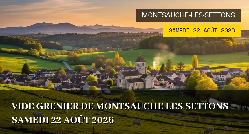 Affiche de l'événement : VIDE GRENIER DE MONTSAUCHE LES SETTONS – Samedi 22 Août 2026