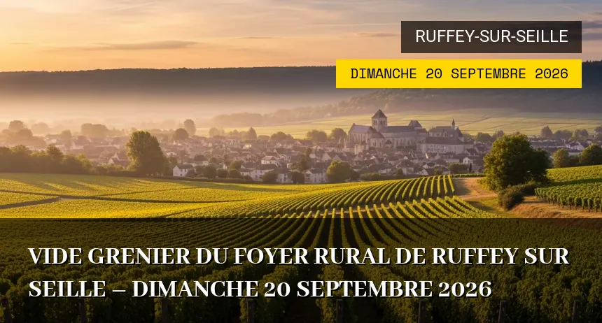Affiche de l'événement : Vide grenier du Foyer Rural de Ruffey sur Seille – Dimanche 20 Septembre 2026
