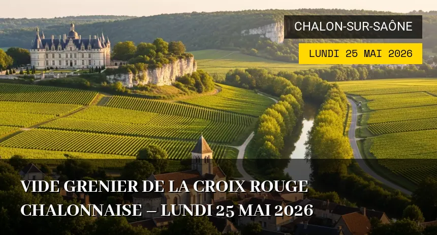 Affiche de l'événement : Vide grenier de la Croix Rouge Chalonnaise – Lundi 25 Mai 2026