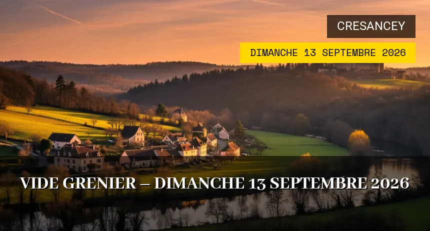 Affiche de l'événement : Vide grenier – Dimanche 13 Septembre 2026
