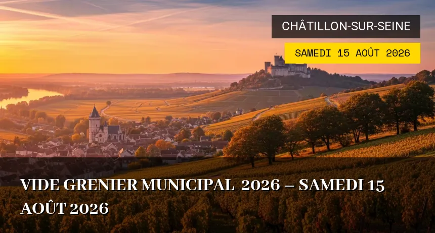 Affiche de l'événement : Vide grenier municipal  2026 – Samedi 15 Août 2026