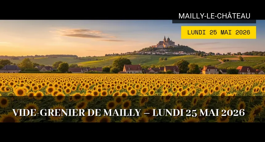 Affiche de l'événement : Vide-grenier de Mailly – Lundi 25 Mai 2026