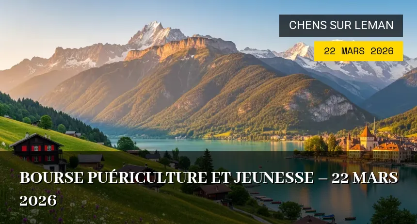 Affiche de l'événement : Bourse Puériculture et Jeunesse – 22 Mars 2026