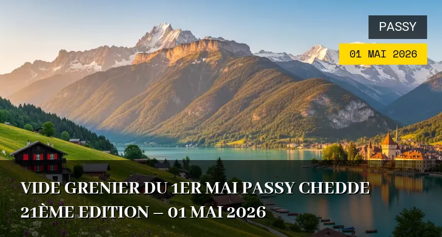 Affiche de l'événement : Vide grenier du 1er Mai PASSY CHEDDE 21ème EDITION – 01 Mai 2026