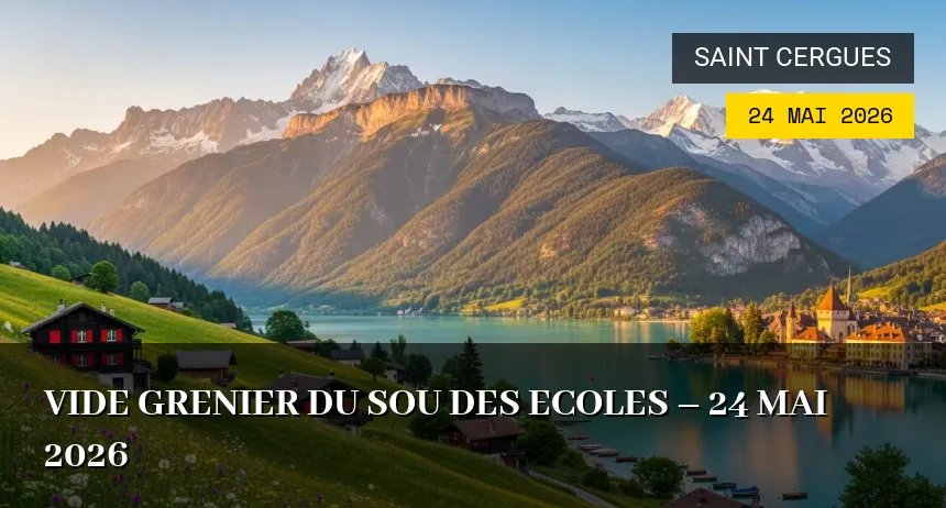 Affiche de l'événement : Vide grenier du Sou des ecoles – 24 Mai 2026