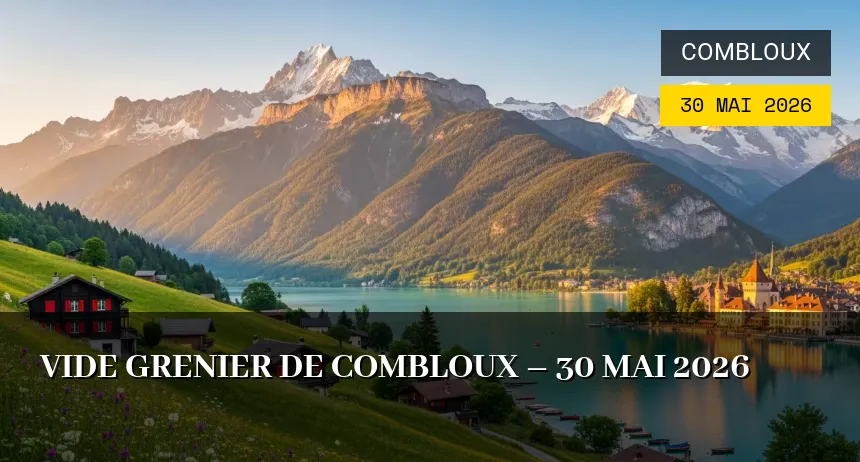 Affiche de l'événement : Vide grenier de Combloux – 30 Mai 2026
