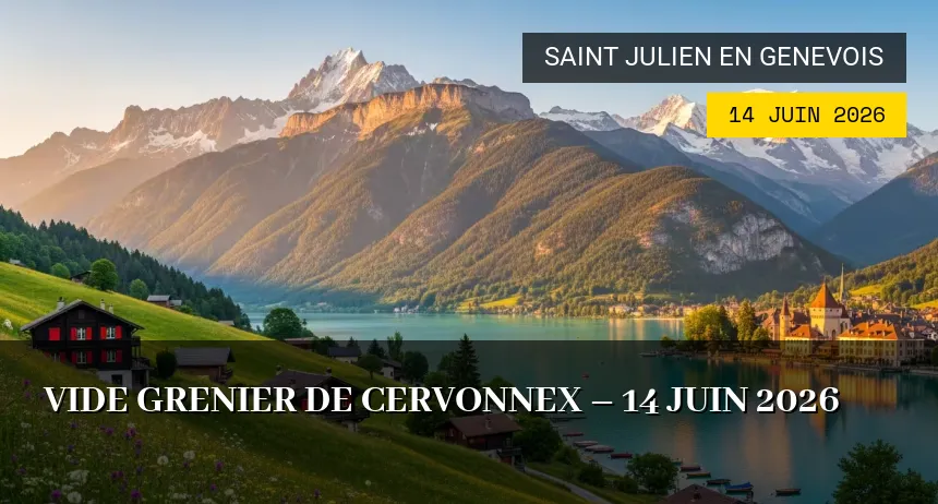 Affiche de l'événement : Vide Grenier de Cervonnex – 14 Juin 2026