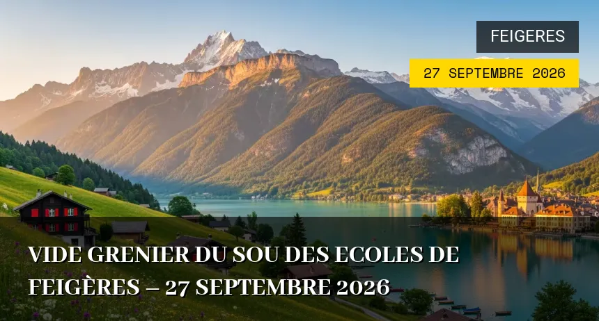 Affiche de l'événement : Vide Grenier du Sou des Ecoles de Feigères – 27 Septembre 2026