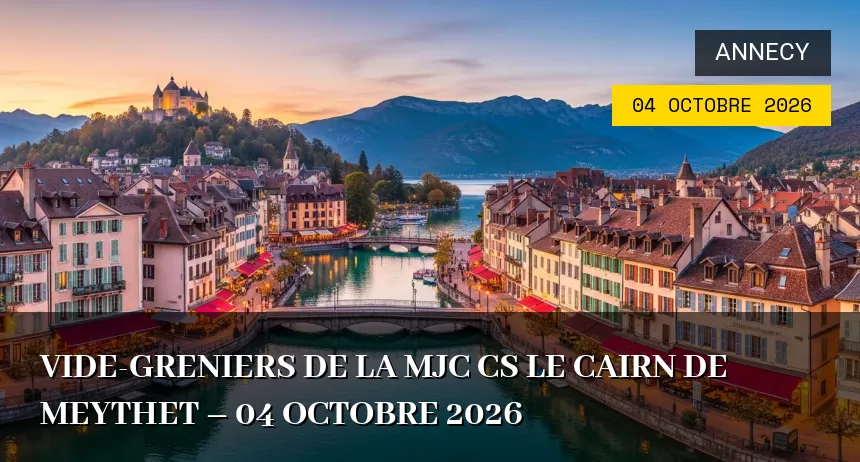 Affiche de l'événement : Vide-greniers de la MJC CS Le Cairn de Meythet – 04 Octobre 2026