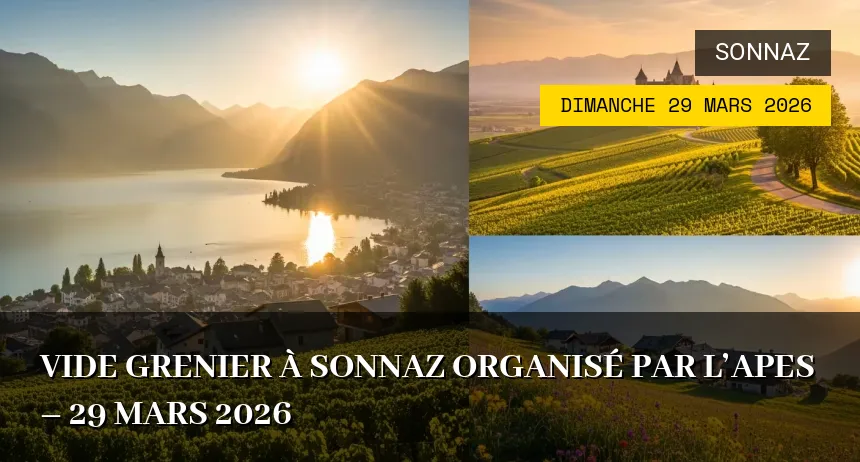 Affiche de l'événement : Vide grenier à Sonnaz organisé par l&rsquo;APES – 29 Mars 2026