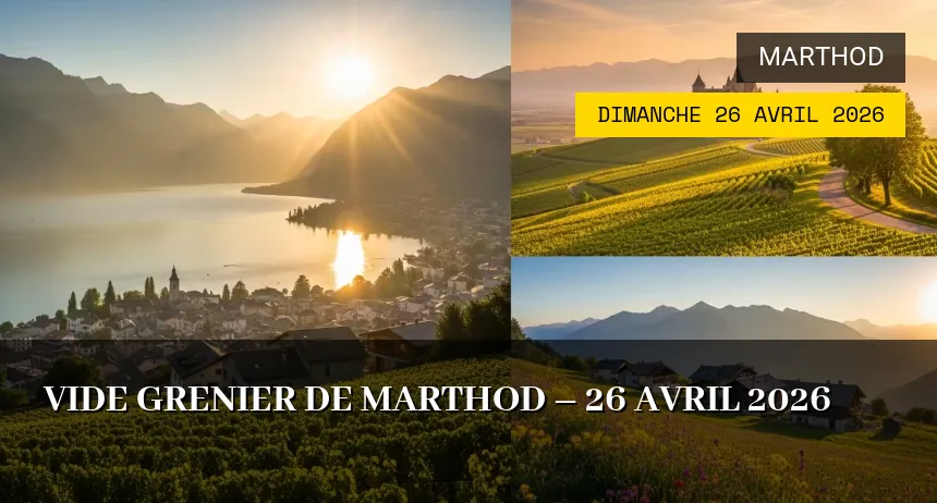 Affiche de l'événement : Vide Grenier de Marthod – 26 Avril 2026