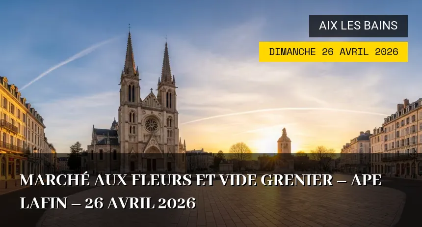 Affiche de l'événement : Marché aux fleurs et vide grenier – APE Lafin – 26 Avril 2026