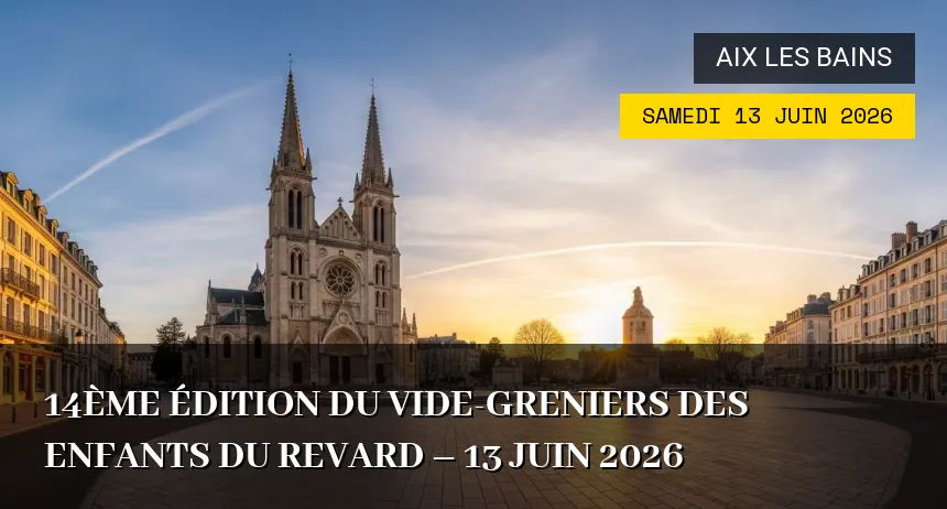 Affiche de l'événement : 14ème édition du Vide-greniers des Enfants du Revard – 13 Juin 2026