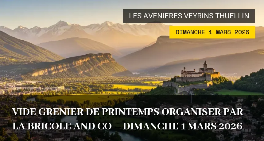 Affiche de l'événement : Vide grenier de printemps organiser par la bricole and co – Dimanche 1 Mars 2026