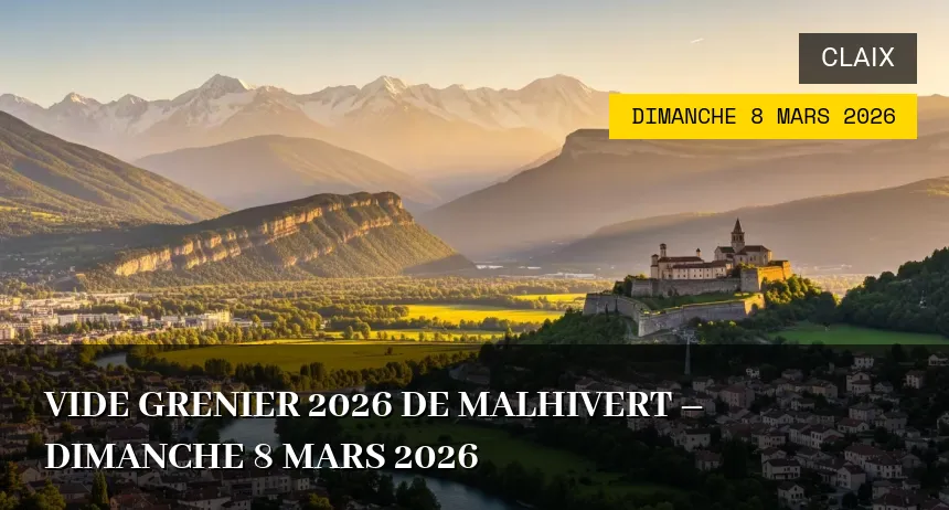 Affiche de l'événement : Vide grenier 2026 de Malhivert – Dimanche 8 Mars 2026