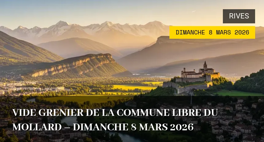Affiche de l'événement : Vide grenier de la commune libre du Mollard – Dimanche 8 Mars 2026