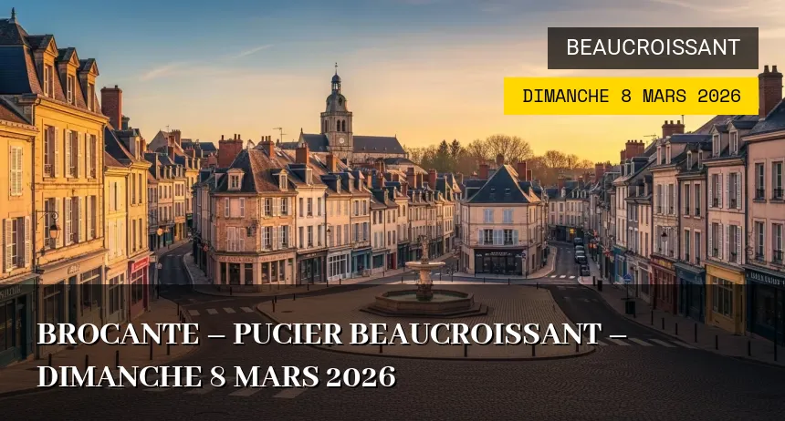 Affiche de l'événement : Brocante – Pucier BEAUCROISSANT – Dimanche 8 Mars 2026