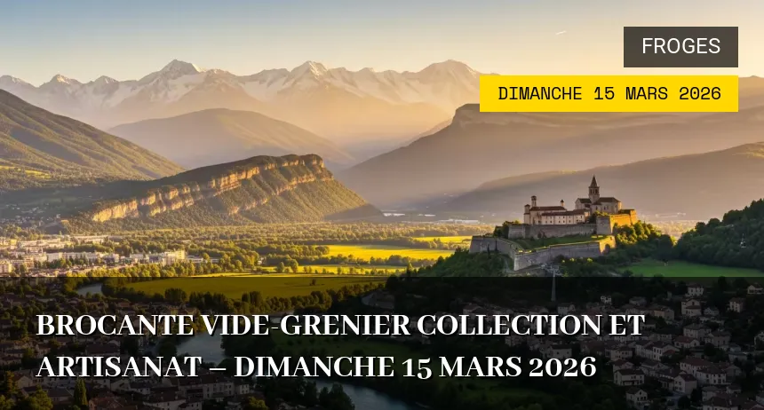 Affiche de l'événement : Brocante Vide-Grenier Collection et Artisanat – Dimanche 15 Mars 2026