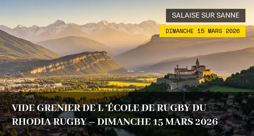 Affiche de l'événement : vide grenier de l &lsquo;école de rugby du rhodia rugby – Dimanche 15 Mars 2026