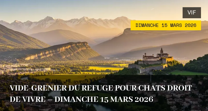 Affiche de l'événement : Vide-grenier du Refuge pour chats Droit de vivre – Dimanche 15 Mars 2026