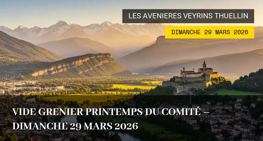 Affiche de l'événement : Vide grenier Printemps du comité – Dimanche 29 Mars 2026