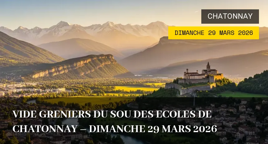 Affiche de l'événement : Vide Greniers du Sou des Ecoles de Chatonnay – Dimanche 29 Mars 2026