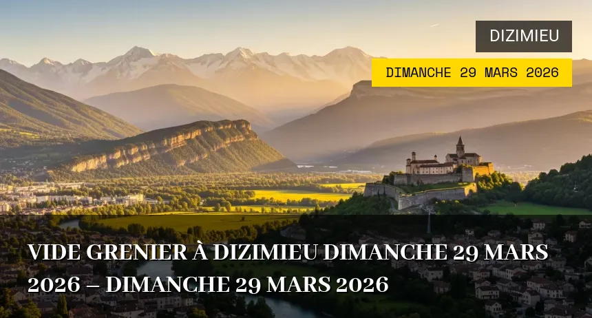 Affiche de l'événement : Vide grenier à dizimieu dimanche 29 mars 2026 – Dimanche 29 Mars 2026