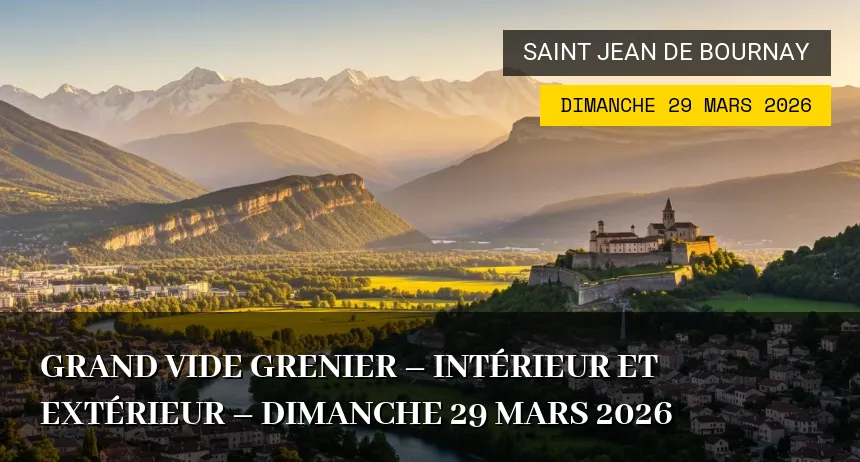 Affiche de l'événement : Grand Vide Grenier – intérieur et extérieur – Dimanche 29 Mars 2026