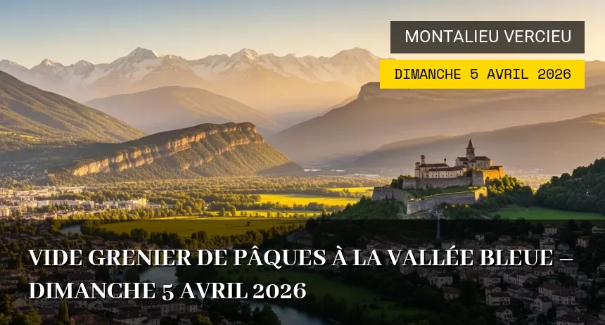 Affiche de l'événement : Vide Grenier de Pâques à la Vallée Bleue – Dimanche 5 Avril 2026