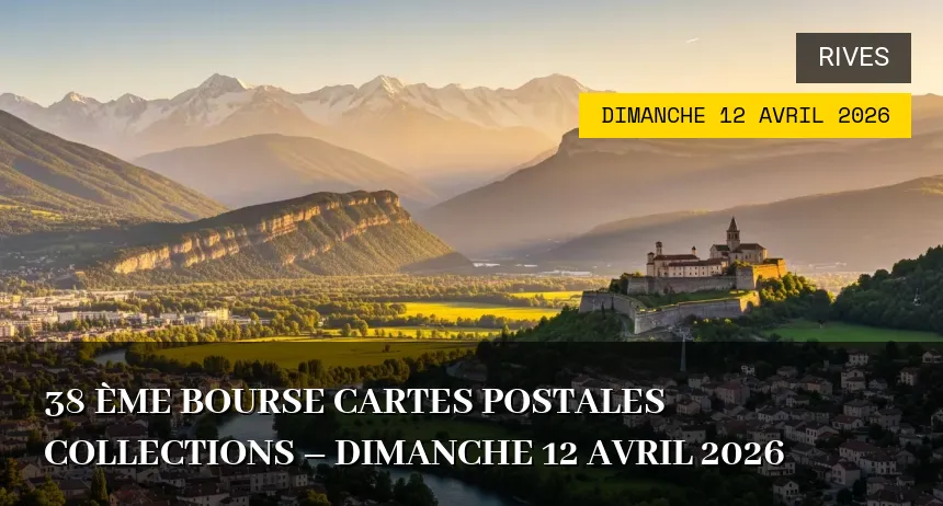 Affiche de l'événement : 38 ème bourse cartes postales collections – Dimanche 12 Avril 2026