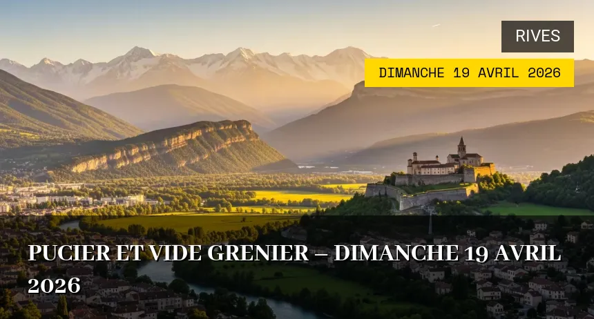 Affiche de l'événement : Pucier et Vide grenier – Dimanche 19 Avril 2026