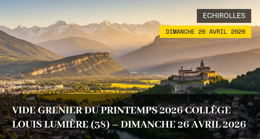 Affiche de l'événement : Vide grenier du printemps 2026 collège louis lumière (38) – Dimanche 26 Avril 2026