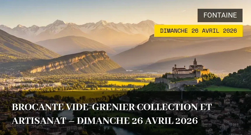 Affiche de l'événement : Brocante Vide-Grenier Collection et Artisanat – Dimanche 26 Avril 2026